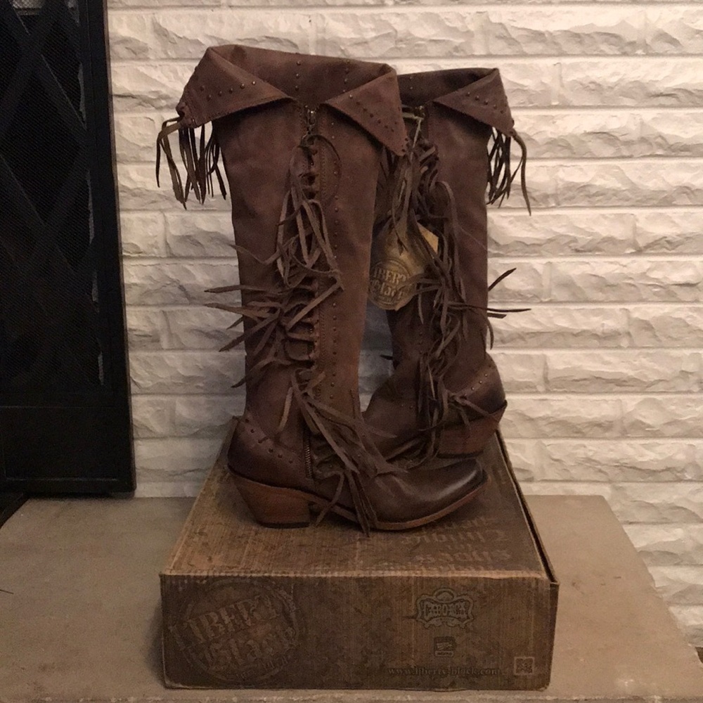 RARE Liberty Black Fringe Boots